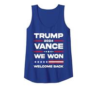 Trump Vance We Won 47th US President 2024 Welcome Back Women Tank Top, Women, Royal Blue, Medium