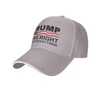 Trump was Right About Everything Trump Won Hat for Men Baseball Hats Adjustable Hats, Gray, One size
