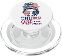 Trump Yes I'm A Trump Girl Get Over It messy bun PopSockets PopGrip for MagSafe