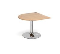 Trumpet base radial extension table 1000mm x 1000mm - chrome base, beech top