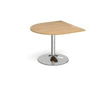 Dams Trumpet Base Radial Extension Table 1000mm X 1000mm - Chrome Base, Oak Top