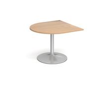 Trumpet base radial extension table 1000mm x 1000mm - silver base, beech top