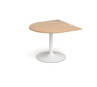 Trumpet base radial extension table 1000mm x 1000mm - white base, beech top