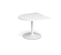 Trumpet base radial extension table 1000mm x 1000mm - white base, white top