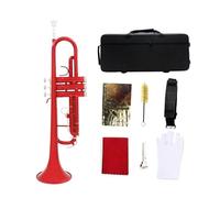 Trumpet Bb B Flat Quality Brass Instrument Trompete With Case Strap Mouthpiece Musical Instrument Accessories (Color : Crimson)