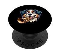 Trumpet Bernese Mountain Dog Musical Paws PopSockets Adhesive PopGrip