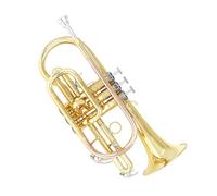 Trumpet Brass Bb Gold Lacquer Mini Trumpet With Mouthpiece Strap And Glove Cleaning Set For Beginners And Players