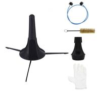 Trumpet Brush Cleaning Kit with Stand and Practice Mute | Plastic and Metal Parts, Valves Brush Set, Glove Included, Compact Accessory Set for Instrument Maintenance