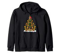 Trumpet Christmas Tree Lights Funny Music Lover Musical Xmas Zip Hoodie