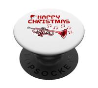 Trumpet Christmas Trumpeter Brass Musician Music Teacher PopSockets Adhesive PopGrip
