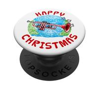 Trumpet Christmas Trumpeter Brass Musician Music Teacher PopSockets Adhesive PopGrip