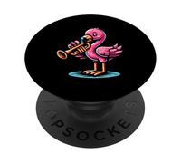 Trumpet Flamingo Bringing The Music To Life PopSockets Adhesive PopGrip