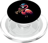 Trumpet Flamingo With Hat Cool Vibes PopSockets PopGrip for MagSafe