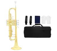 Trumpet For Beginner Bb Trumpet Brass Instrument Standard Brass Trumpet Set For Beginners Professional Trumpet With Box(Gold 1)