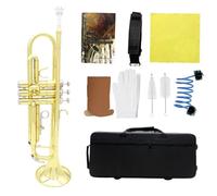 Trumpet For Beginner Bb Tune Trumpet Gold Plated Surface Musical Instrument Trumpet With Trumpet Case Brush Protective Sleeve Parts