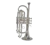 Trumpet For Beginner Cornet Bb Flat Cornet Trumpet Instrument Silver Plated With Carry Case Musical Instrument