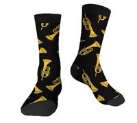 Trumpet Funny Socks Novelty Casual Crew Socks Contrast Color Design for Women Men