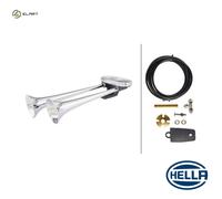 HELLA Trumpet Horn CA34 - 24V - 115dB(A) - Frequency range from: 300Hz - Frequency range to: 350Hz - Low Tone/High Tone - Electric - Pipe-neck - Plug: Blade Terminal - Quantit - 3PB 005 411-001