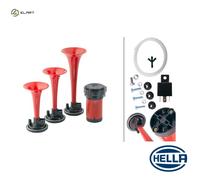 HELLA 3PD 003 001-671 Trumpet Horn - 12V - 118dB(A) - Frequency Range: 780/820/880Hz - Triple-tone Trumpet Horn - Electric-pneumatic