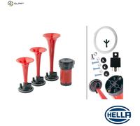 HELLA 3PD 003 001-671 Trumpet Horn - 12V - 118dB(A) - Frequency Range: 780/820/880Hz - Triple-tone Trumpet Horn - Electric-pneumatic