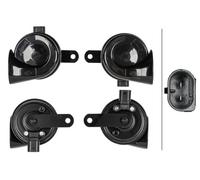 HELLA Trumpet Horn - OE-CONNECT HORN TE26 SET - 12V - 110dB(A) - Frequency range from: 400Hz - Frequency range to: 500Hz - Low Tone/High Tone - Electric - Plug: BMW - Quantity: - 3FH 012 010-041