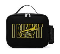 Trumpet I Blew It Reusable Insulated Lunch Bag Tote Handbag Leather Portable Cooler Bags for Men Women