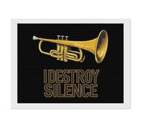 Trumpet I Destroy Silence Diamond Painting Kits for Adults DIY 5D Round Full Drill Art Diamonds Dots Decor 12"x16"