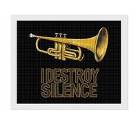 Trumpet I Destroy Silence Diamond Painting Kits for Adults DIY 5D Round Full Drill Art Diamonds Dots Decor 16"x20"