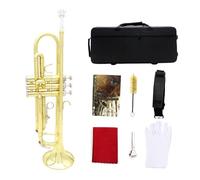 Trumpet in B flat Colorful Trumpet Brass Pipe Body for Beginners Professional Playing Trumpet instrument Set (gold)