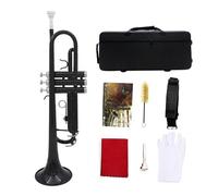 Trumpet in B flat Colorful Trumpet Brass Pipe Body for Beginners Professional Playing Trumpet instrument Set (black)