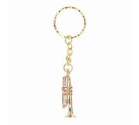 Trumpet Keychain Brass Musical Instrument Keyring, Cute Durable Key Holder for Music Lovers Friends Family Birthdays Christmas Decor