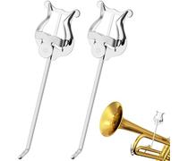 Trumpet Lyre,2 Pack Silver Trumpet/Horn Marching Clamp
