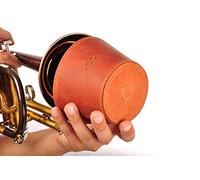 Trumpet magnetic mute, lightweight leather mute for jazz and classical trumpeters MG Leather Work (Trumpet, Brown)