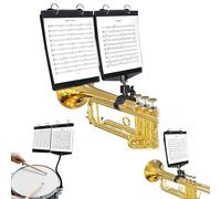 Trumpet Marching Lyre 2 in 1 Adjustable Trumpet & Snare Drum Marching Band Lyre for Marching Band with Flip Folder, Includes 10 Refill Sleeves, for Trumpet, Clarinet, Trombone, Snare Drum