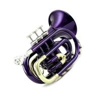 Trumpet Mini Pocket Trumpet BB Key Purple Brass Instrument