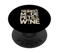 Trumpet Mode Pets And Wine Funny Music Lover PopSockets Adhesive PopGrip