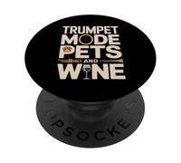 Trumpet Mode Pets And Wine Funny Music Lover PopSockets Adhesive PopGrip