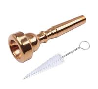 Trumpet Mouthpiece Golden Metal Trumpet Accessory with Cleaning Brush for Beginners and Intermediate Players (5C Mouthpiece)