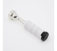 Trumpet Mouthpiece Practice Tool - BRASS BAZU TRAINER - BRASS DESIGN (White)