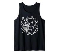 Trumpet Musical Kawaii Cat Tank Top