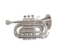 Trumpet Palm Trumpet Mini Bb Key Red Silver Green Gold Available(Silver)