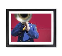 Trumpet Player Band Modern Framed Print | A3 Black Framed Wall Art | Ready to Hang | Modern Music Picture | Living Room Bedroom Lounge Office