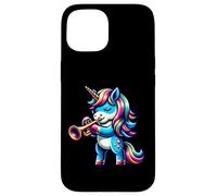 Trumpet Playing Unicorn Fantasy Magic Music Case for iPhone 15