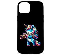 Trumpet Playing Unicorn Fantasy Magic Music Case for iPhone 15 Plus