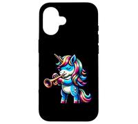 Trumpet Playing Unicorn Fantasy Magic Music Case for iPhone 16