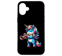 Trumpet Playing Unicorn Fantasy Magic Music Case for iPhone 16 Plus