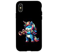 Trumpet Playing Unicorn Fantasy Magic Music Case for iPhone X/XS