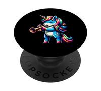Trumpet Playing Unicorn Fantasy Magic Music PopSockets Adhesive PopGrip