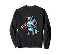 Trumpet Playing Unicorn Fantasy Magic Music Sweatshirt