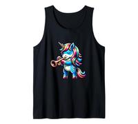 Trumpet Playing Unicorn Fantasy Magic Music Tank Top